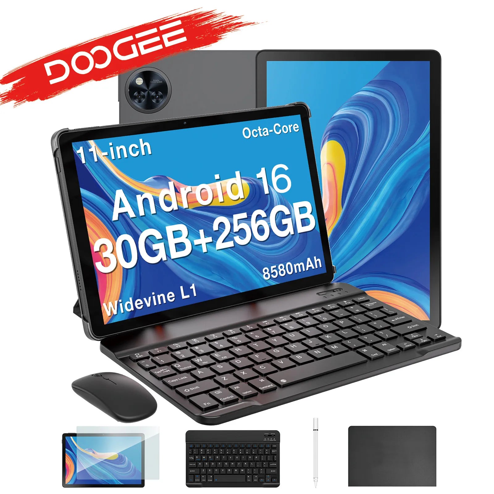Globale Version DOOGEE U11 Pro Android 16 Tablet-PC 11 Zoll Ultra-Clear 90Hz Display 30GB(6 + 24) 256GB mAh Akku Tablet