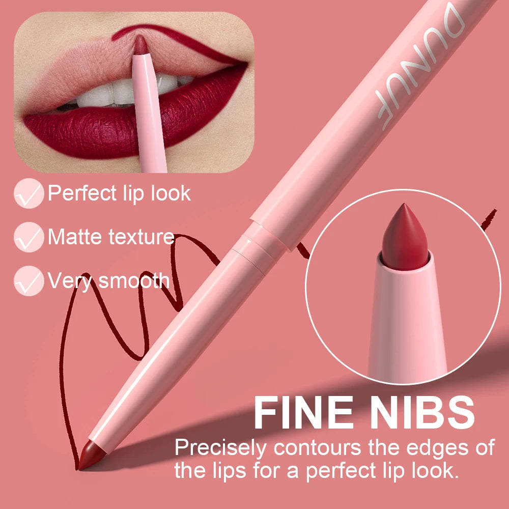 6-teiliges Lipliner-Stift-Set, langlebig, wasserdicht, schweißfest, einfaches Färben, lichtecht, Farbwiedergabe, Lipgloss-Set, Schönheits-Make-up