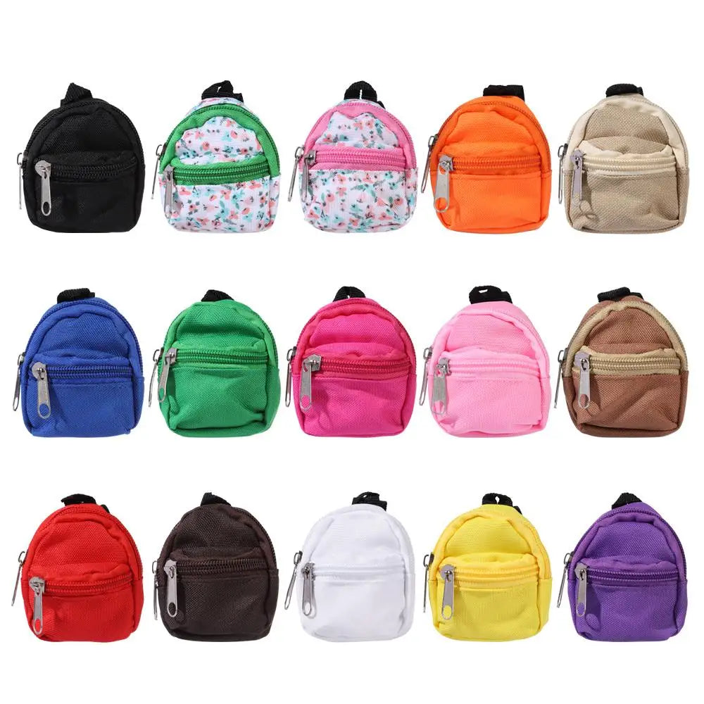 Puppen rucksäcke Puppe Minit aschen Mini Reiß verschluss Rucksack Puppen rucksack niedliche Schult aschen Puppen zubehör Spielzeug zubehör für Puppenspiel