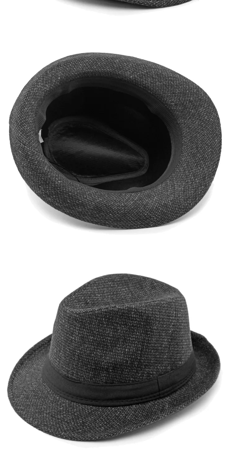 Retro Herren Fedora Hut Herbst und Winter große Krempe Sonnenhut britische Mode Zylinder mittleren Alters und ältere Menschen Hüte Opa