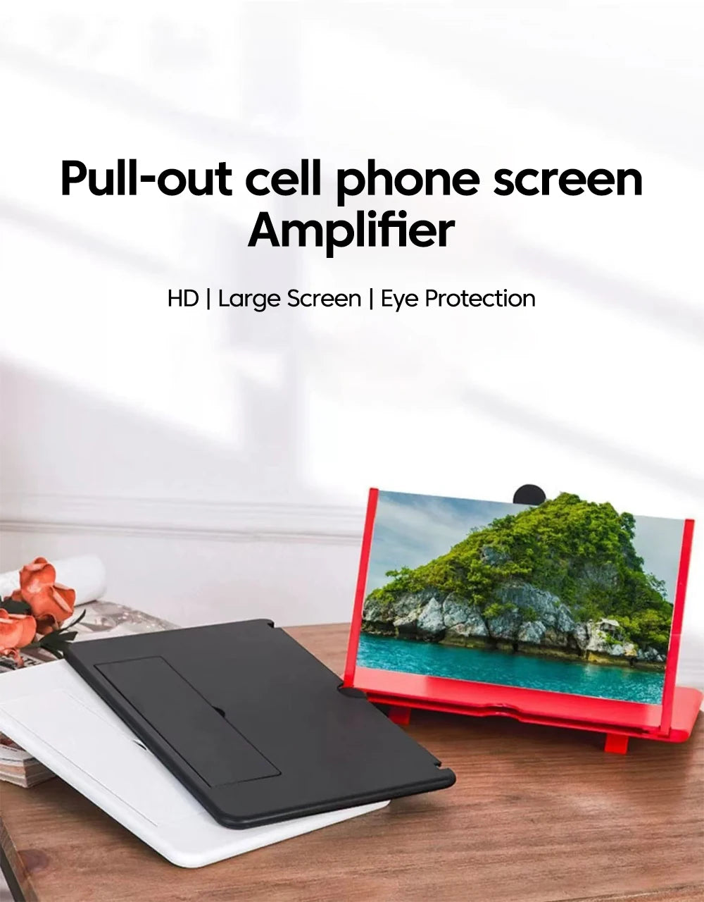 12/10 inch Phone Screen Magnifier Phone Holder Mobile Phone HD Portable Phone Screen Video Magnifier Stand Bracket