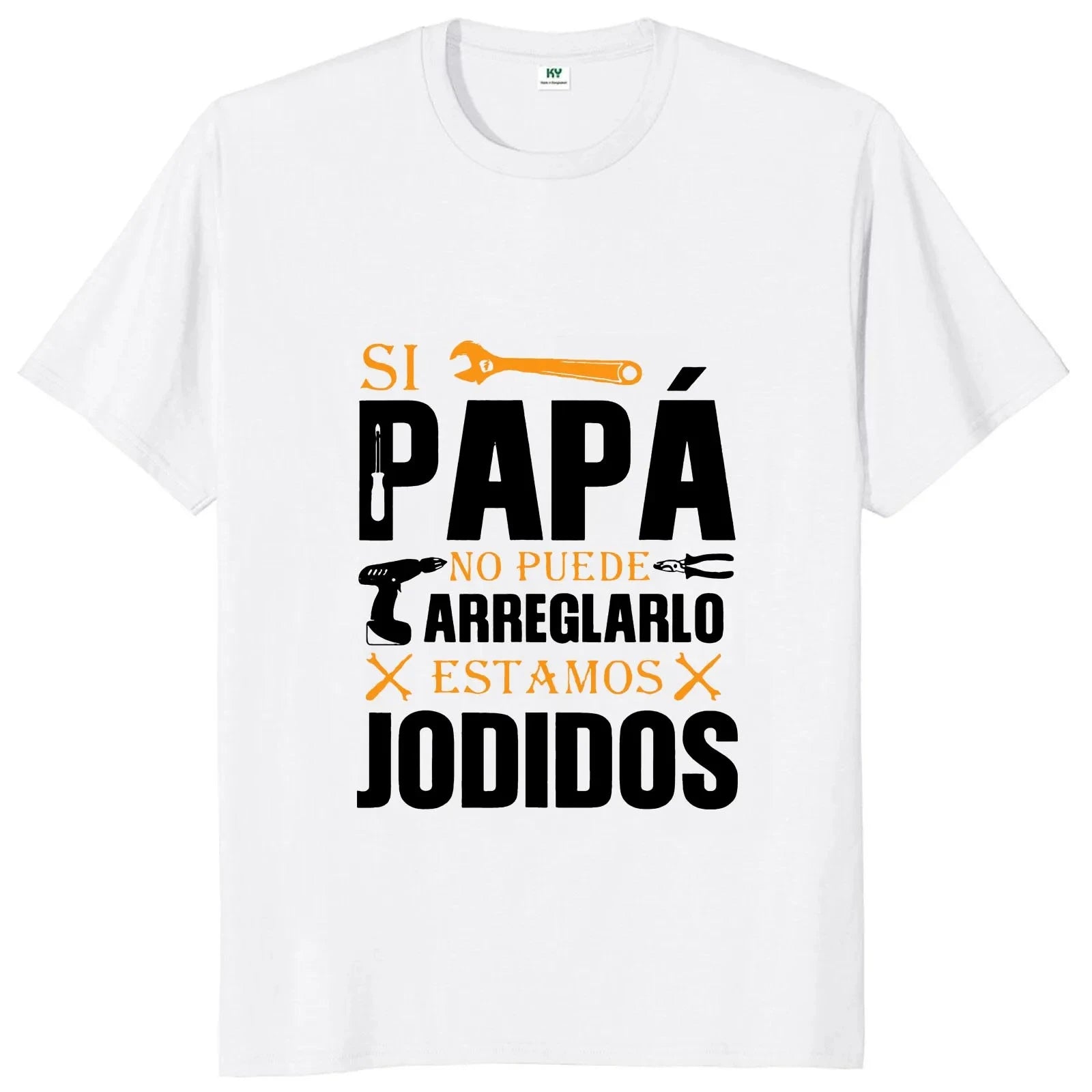 Wenn Papa es nicht reparieren kann, sind wir geschraubt T-Shirt Retro Spanisch Vater Papa Geschenk Männer Kleidung Unisex Baumwolle lässig EU-Größe T-Shirt