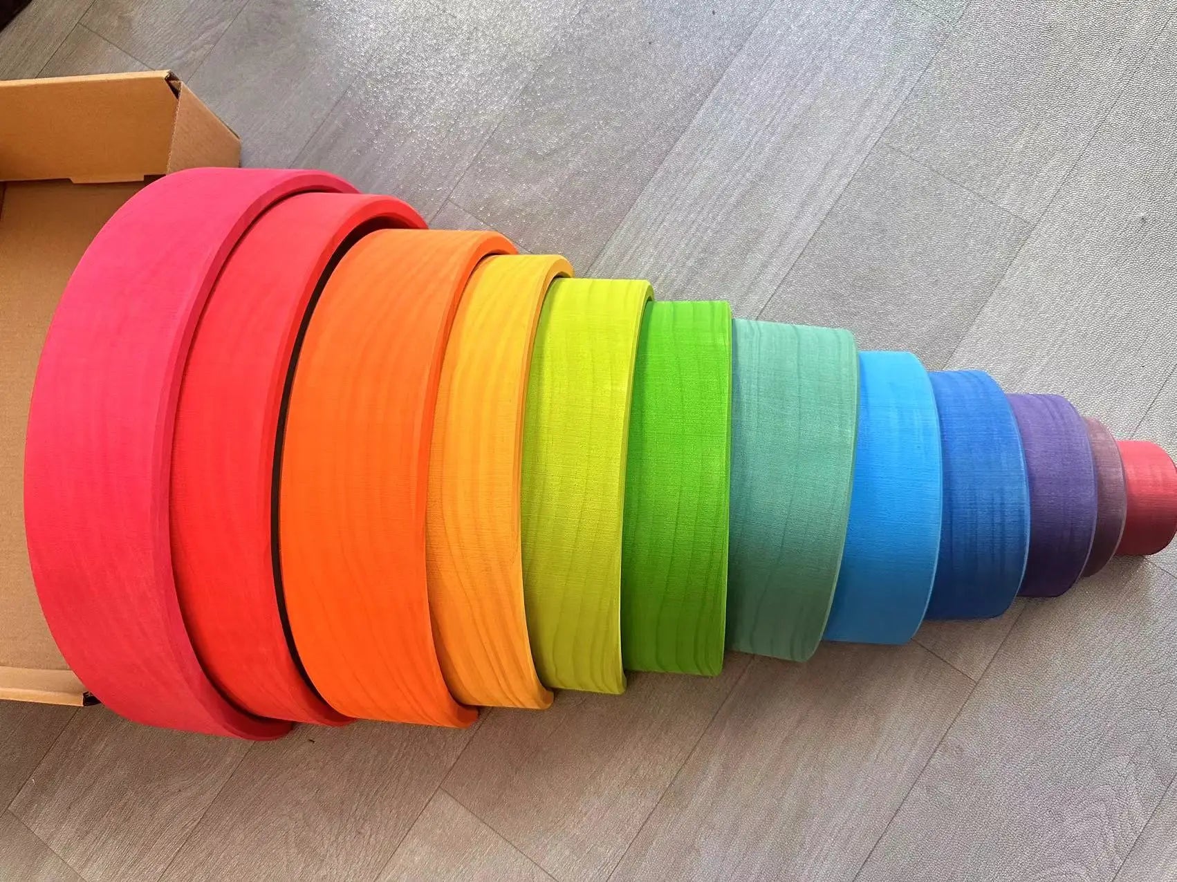 Regenbogen-Holzstapelblöcke