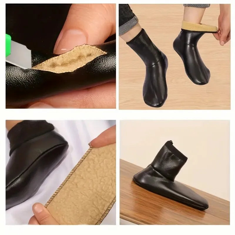 1 Paar warme Schneefeld-Socken für Männer und Frauen im Freien, für Herbst und Winter, verdickte, winddichte, warme Innen-Plüsch-Innenbodensocken