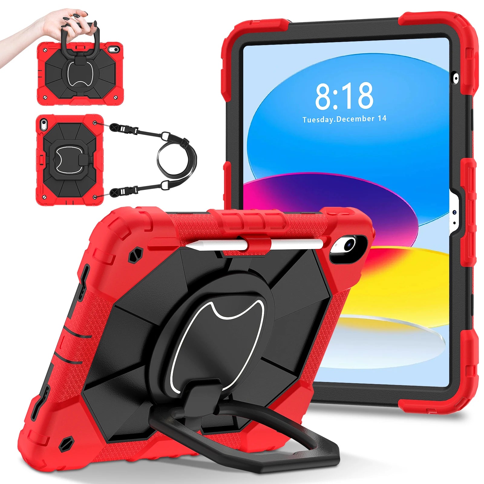 Robuste Armor-Kinderhülle für iPad 10. Generation Air 5 4 10.9 Air 11 2025 13 2024 10.2 8. 9. Generation 9.7 Tablet-Ständer Stoßfeste Schutzhülle