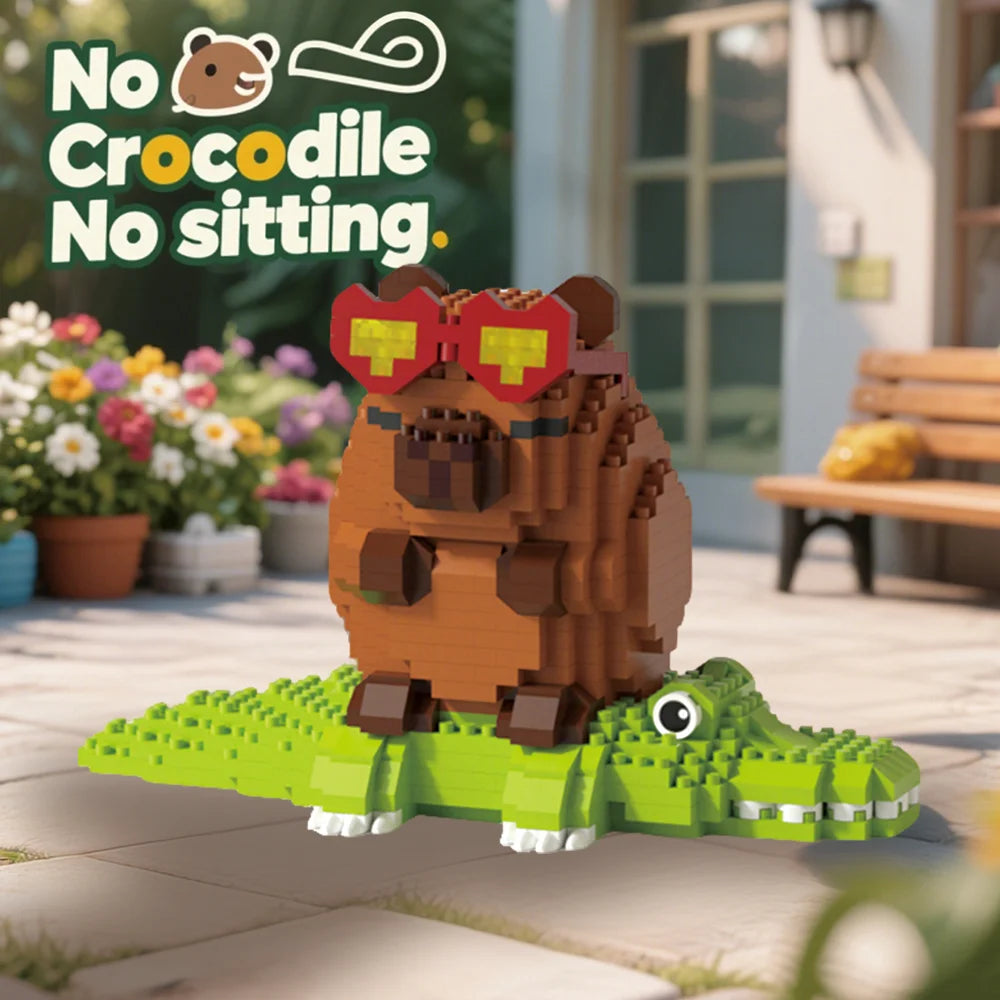„Capybara Bausteine Set – Süßes Wasser-Meerschweinchen-DIY-Modell |   Lustiges STEM-Spielzeug für Kinder und Erwachsene
