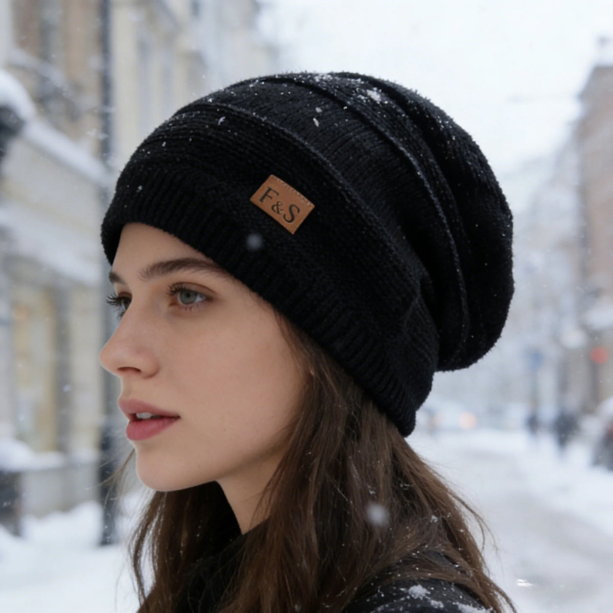 Neue Unisex Slouchy Winter Hüte Hinzufügen Pelz Gefüttert Männer Und Frauen Warme Beanie Cap Casual Label Decor Winter Gestrickte Hüte