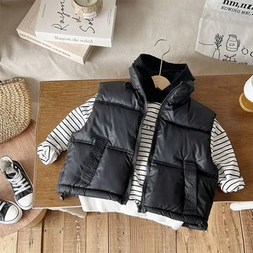 Kinder-Daunen-Baumwollweste, neues Herbst- und Winter-Tanktop für Jungen und Mädchen zum Tragen im Teenageralter, dicker Mantel