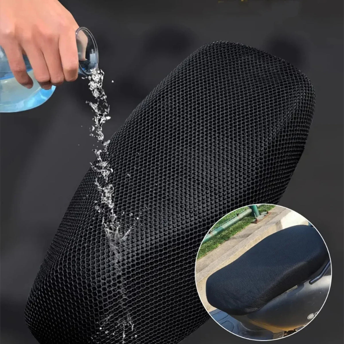 Sommer Cool 3D Mesh Motorrad Sitzbezug Atmungsaktive Roller Sitzbezüge Kissen Anti-Rutsch-bezug Grid Schutz pad