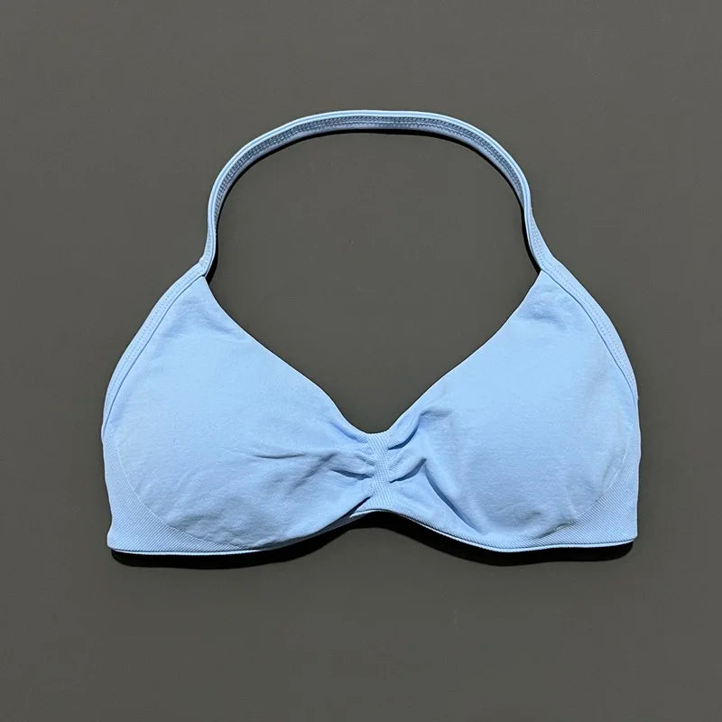 Sport-BH mit Trägern, Yoga-Unterwäsche, Damen-Gymnastik-Top, Lauftraining, rückenfreier BH, hohe Unterstützung, aktive Kleidung, Fitness, Workout, Neckholder