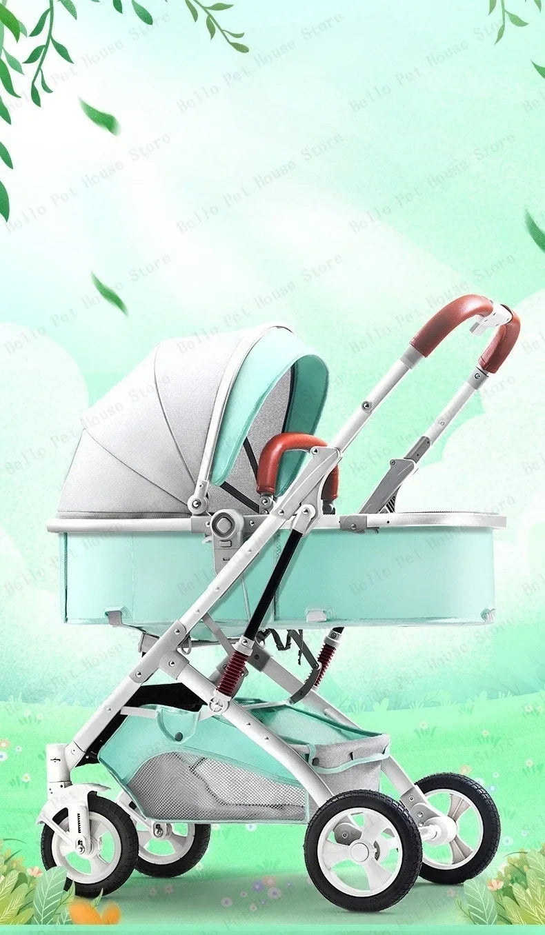 2025 Neuer 3-in-1 Zwillingskinderwagen mit Autositz, Tragbarer Klappbarer Hochsitz-Kinderwagen für Neugeborene zum Sitzen oder Liegen