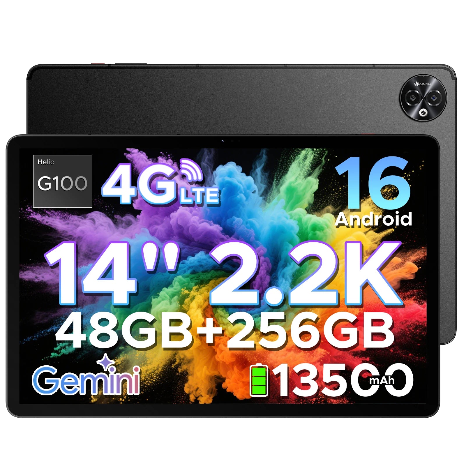DOOGEE Tablet-PC 2-in-1 Tab E3 Max Gmini AI 14-Zoll-Bildschirm 2.2K Akku mAh Android 16 48GB (8 + 40) 256 GB Helio G100 AI Tablet
