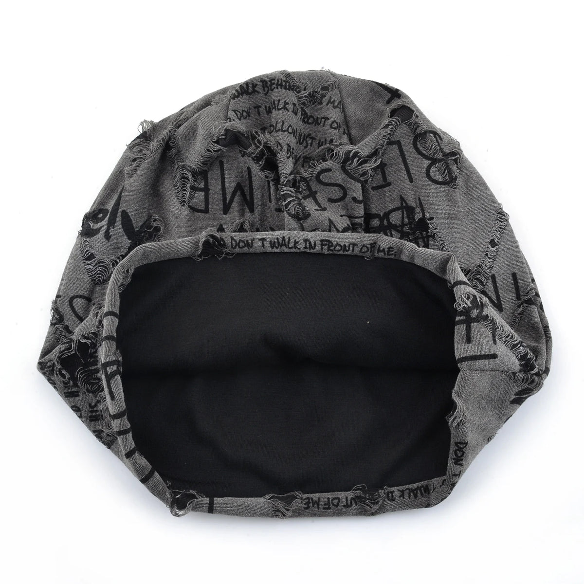 Beanie-Mütze mit Buchstaben-Aufdruck für Damen und Herren, Vintage-Design im Distressed-Look  Wasteland Style Frühling Sommer Warmer, mit Fleece gefütterter Winter