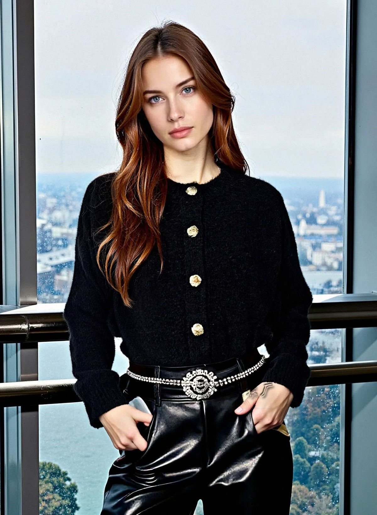 Frauen Kleidung Langarm Pullover Taste Strickjacke Einfarbig Büro Pendeln Alle-spiel Lose Gestrickte Pullover Herbst Damen Kleidung