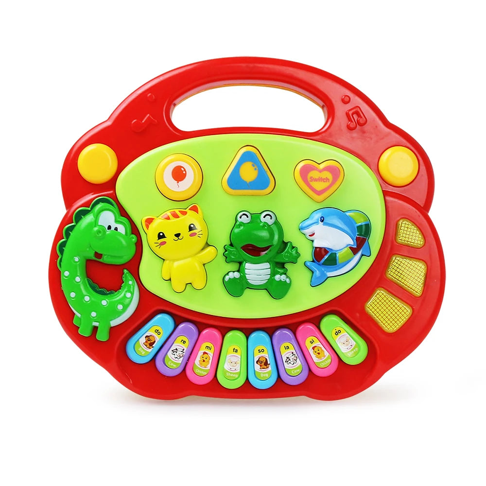 Kinder Cartoon Klavier Tastatur Spiel mit Tier Sounds Blinklicht Musik Baby Instrument Musik Spielzeug Pädagogisches Spielzeug Kinder Geschenke