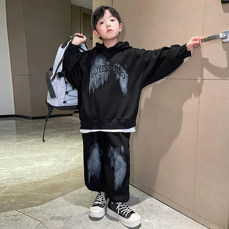 Hoodies Set Koreanische Kinder Kleidung Kinder 4 7 Jahre Kleidung Kinder Von 8 12 Top Bottom Jungen junge Herbst Winter Kind