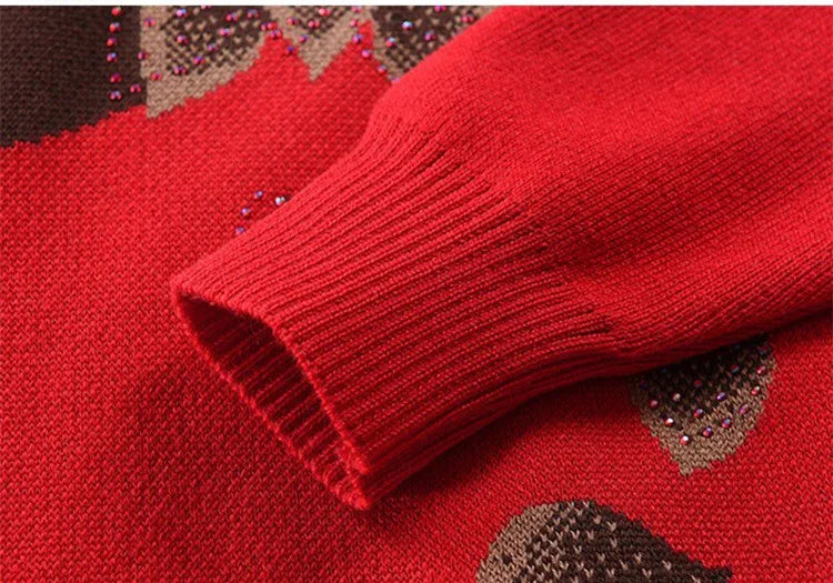 Winterkleidung Oma Pullover Strickpullover Dicker mittlerer Alter Ältere Mutter Bottoming Shirt Samt Langarm Top Damen