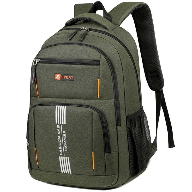 Modischer minimalistischer Herrenrucksack, leichter Nylon-Rucksack mit mehreren Aufbewahrungsfächern für Schule und Wochenendausflüge