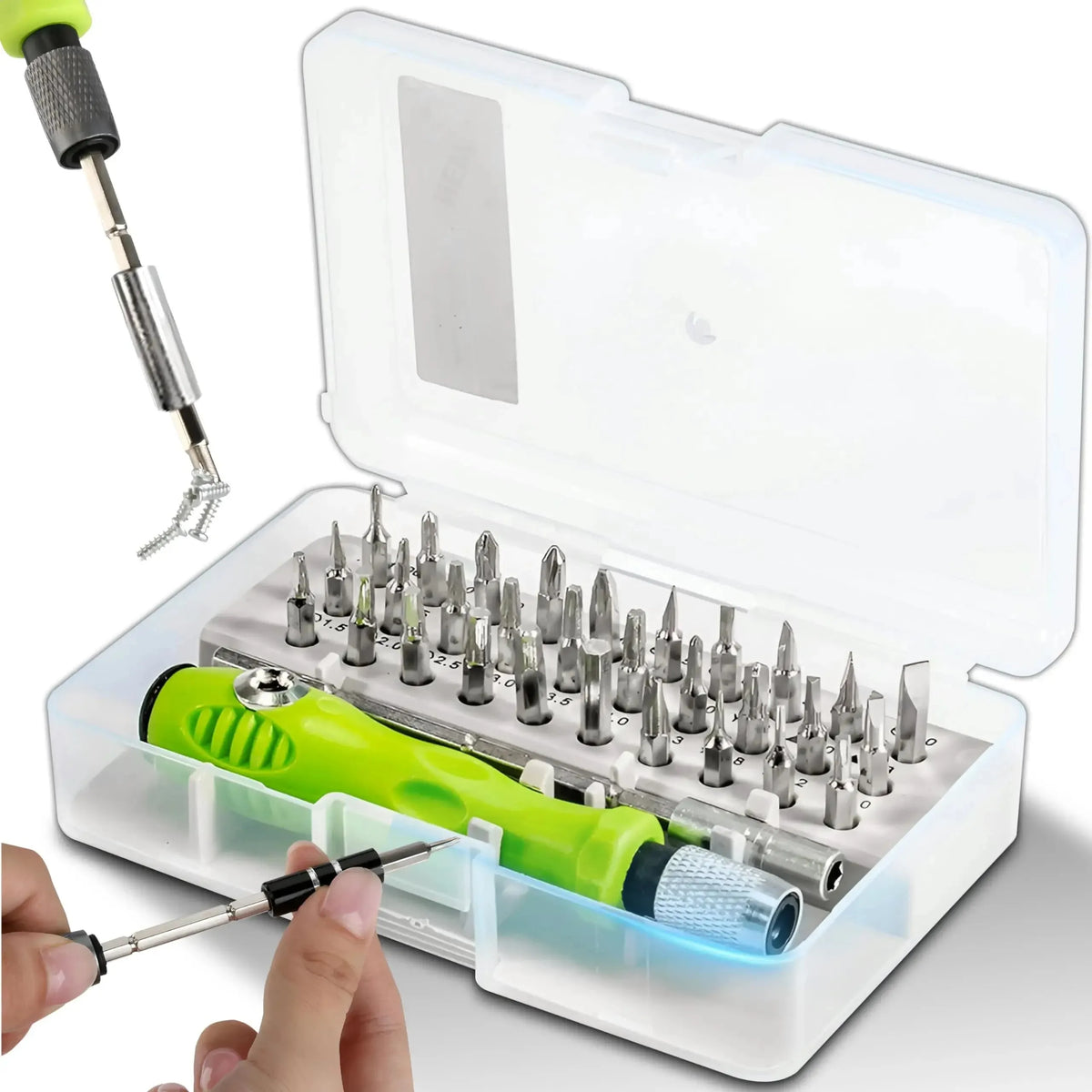 Mini 32-in-1 Präzisions-Schraubendreher-Set, magnetische Kreuzschlitz-Bits, multifunktionales Handreparatur-Werkzeug-Set für Telefon, Uhr, Brille, PC