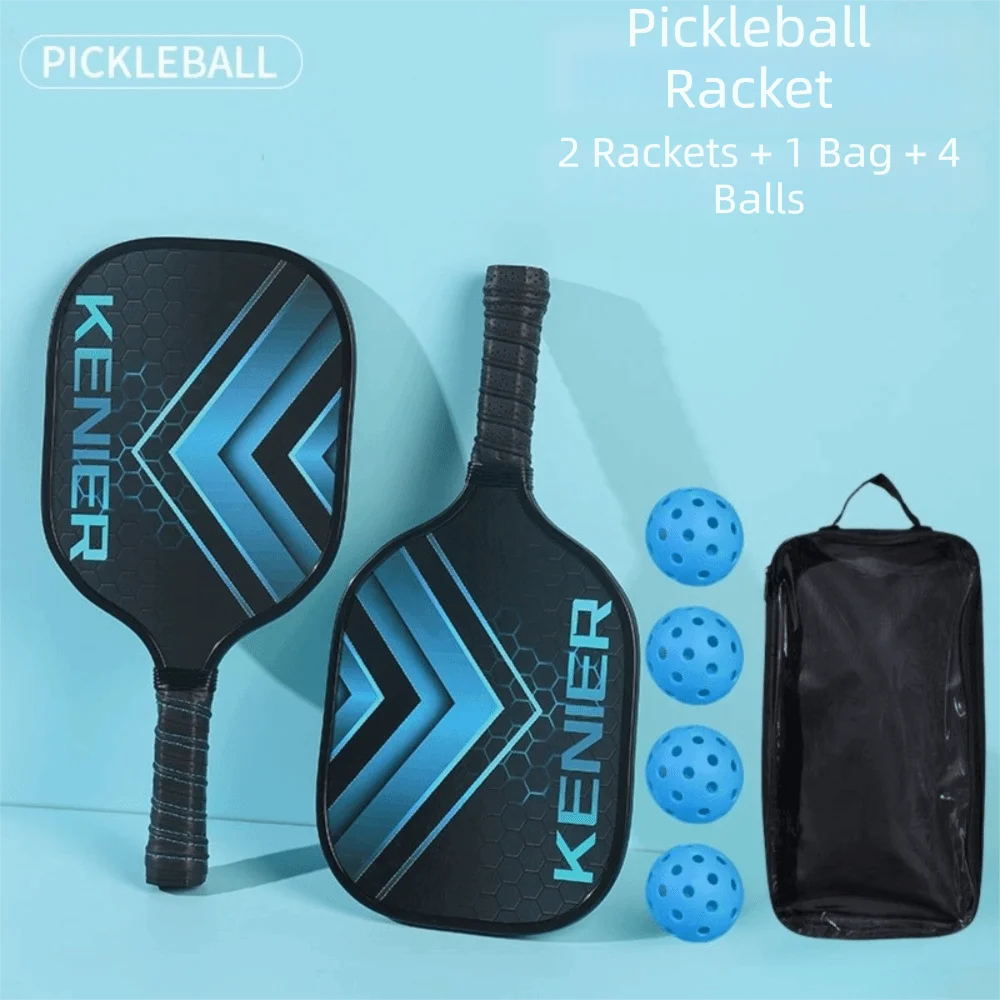 Stoßfestes Pickleball-Paddel-Set, rutschfester Griff mit 2 Schlägern und 4 Pickleballs, Schläger-Set, hohe Belastbarkeit