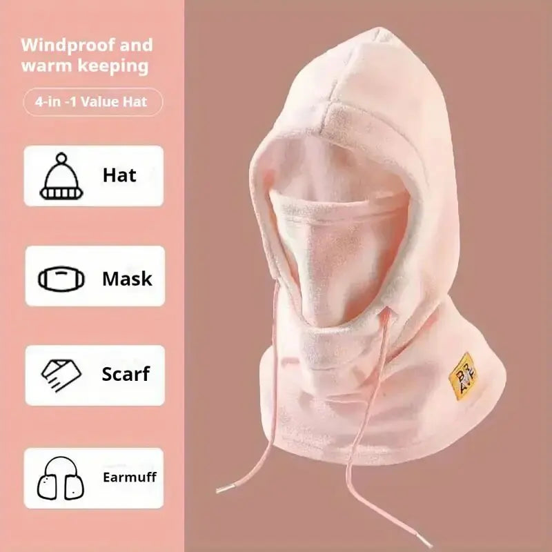 Winter-Wärmemütze mit Maske und Nackenwärmer 3-in-1 Winddichte Sturmhaube für Männer und Frauen Maskierte Mütze für Radfahren und Kälteschutz