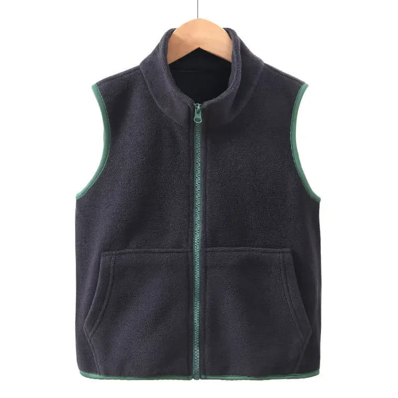 Kinder Polar Fleece Westen Herbst Winter dicke warme Teen Jungen Mädchen Tops Oberbekleidung lässig All-Match Kinder Westen 4-18 Jahre