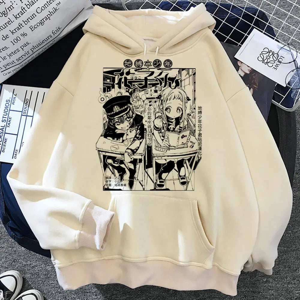 Toilettengebundener Hanako-Kun-Hoodie im modernen Stil, jugendliche Kleidung für Teenager, Athleisure-Manga-Hoodie, trendige Winter-Freizeitkleidung