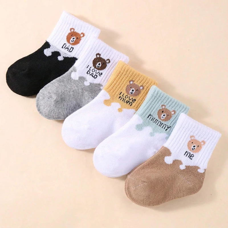 5 Paar Babysocken, niedrig geschnittene Stretch-Söckchen, Säuglingssocken für Neugeborene, Kleinkinder, Jungen und Mädchen, Babysocken