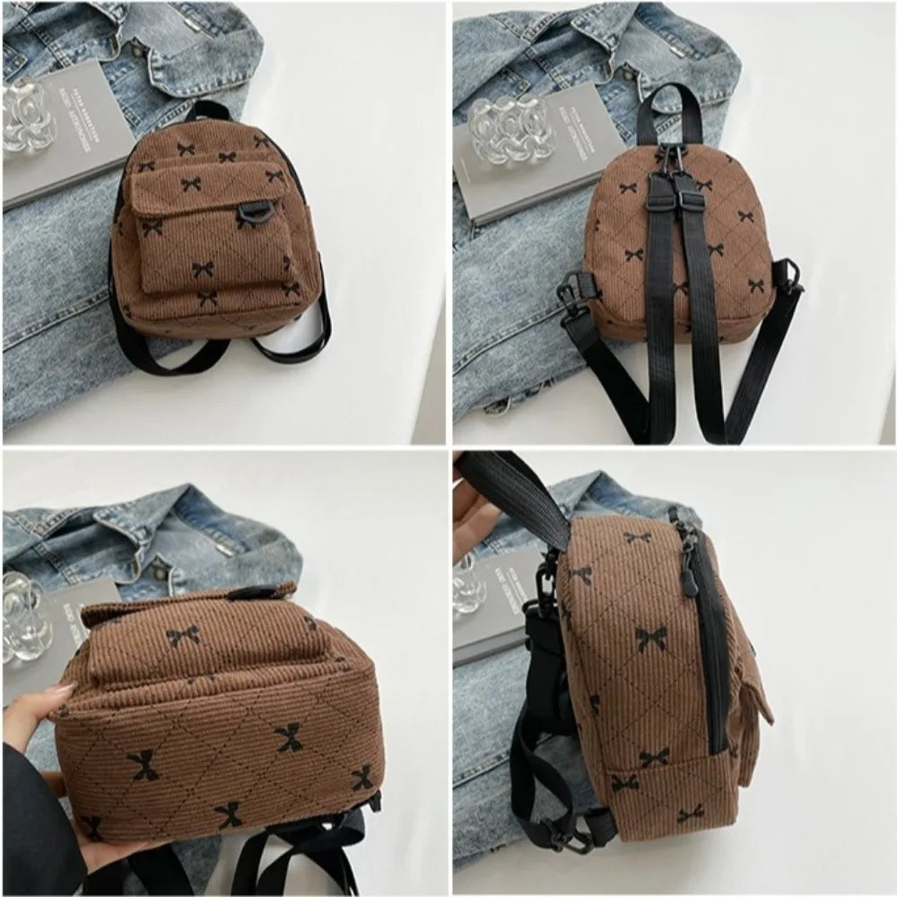 Mini Rucksack Süße Bowknot Gedruckt Schulter Tasche Reise Kosmetische Lagerung Tasche Koreanische Ins Student Bookbags Casual Rucksack