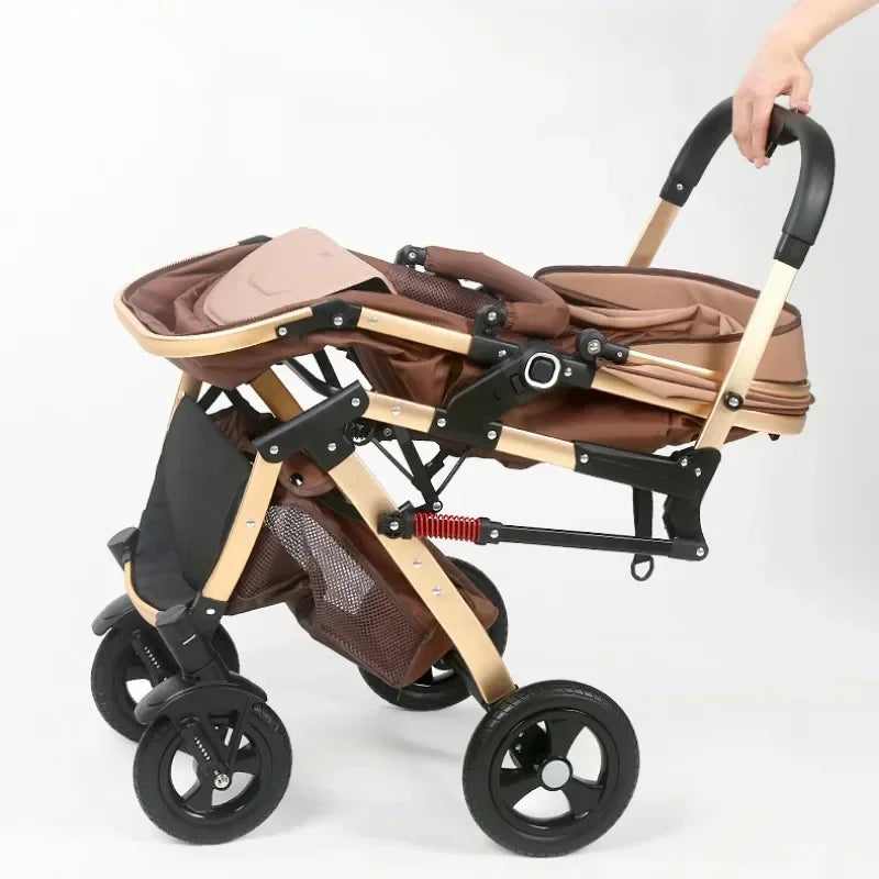 2025 Neuer 3-in-1 Zwillingskinderwagen mit Autositz, Tragbarer Klappbarer Hochsitz-Kinderwagen für Neugeborene zum Sitzen oder Liegen