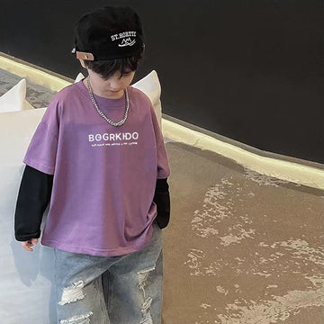 zweiteilige Frühlings- und Herbst-Kinderkleidung von 8 bis 12 Jahren, Jungen-Kind-T-Shirt, Kinderkleidung, Jungen, 7-jährige Kleidung, 10
