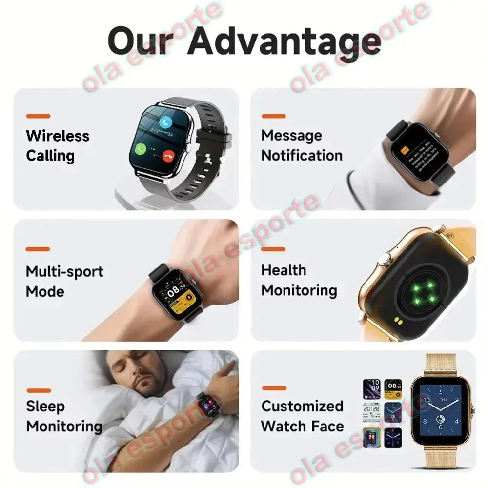 2026 Neue Multifunktionale Smartwatch für Männer & Frauen Bluetooth-Verbundenes Telefon Musik Fitness Sport Armband Schlafüberwachung Uhr HW12