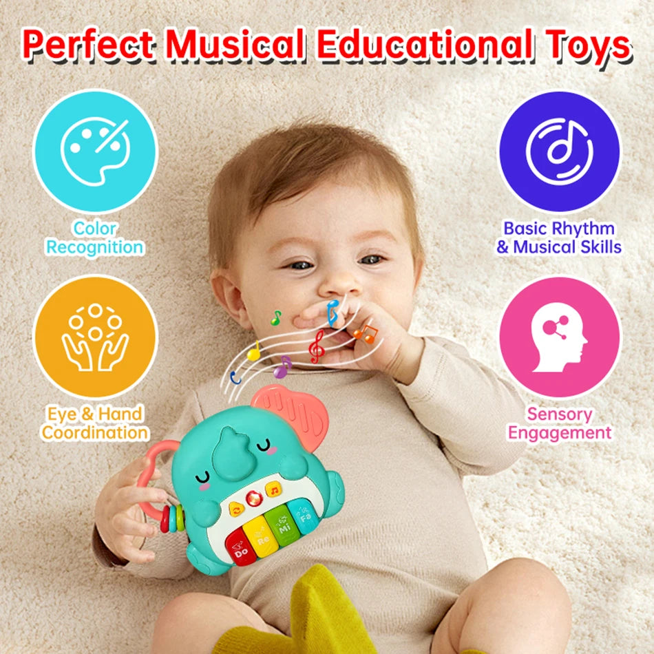 Kinder Cartoon Klavier Tastatur Spiel mit Tier Sounds Blinklicht Musik Baby Instrument Musik Spielzeug Pädagogisches Spielzeug Kinder Geschenke