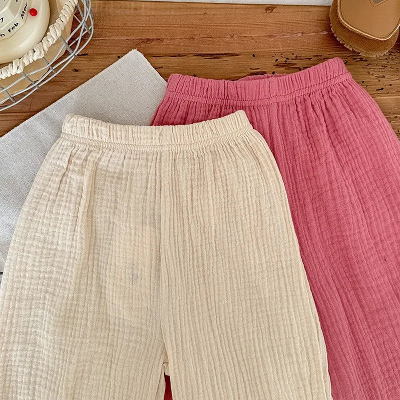 9m-6y Kinder Kleidung Sommer Dünne Einfarbig Anti Moskito Hosen Baby Jungen Und Mädchen Lose Beiläufige Hosen Einfache Mode pumphose