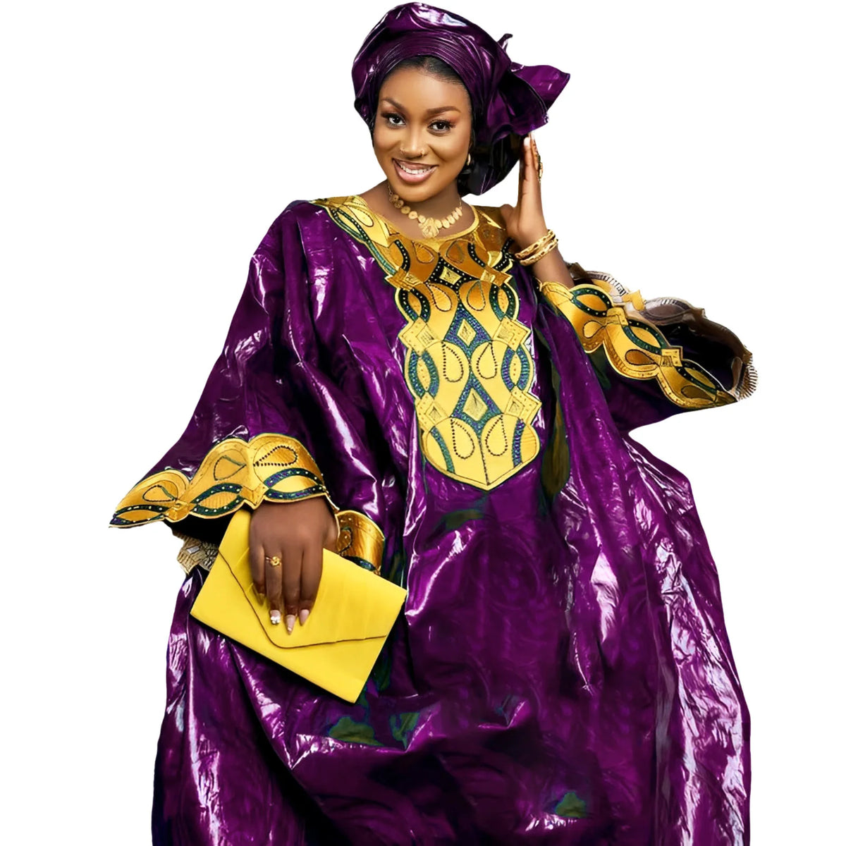 Afrikanische Kleider für Frauen, Bazin Riche, Stickerei-Design, langes Kleid