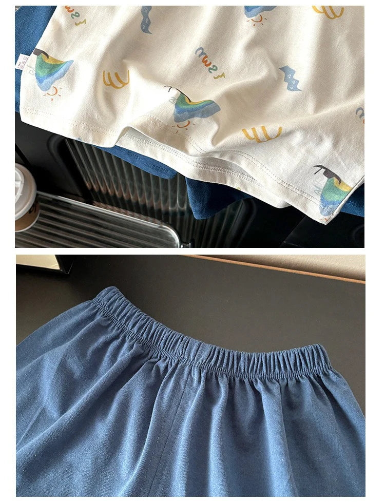 Kinder Kleidung Set Baby Jungen/Mädchen T-Shirt + Shorts Sommer Kleidung Baumwolle Cartoon Casual Jungen Trainingsanzug Kinder Baby Kleidung set