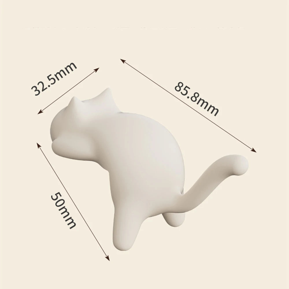 Katzenförmiger, spurloser Haken, beschädigungsfreier Wandhalterungsclip für Tasche/Geldbörse/Federmäppchen auf dem Schreibtisch, Tisch, Arbeitszimmer, Büro