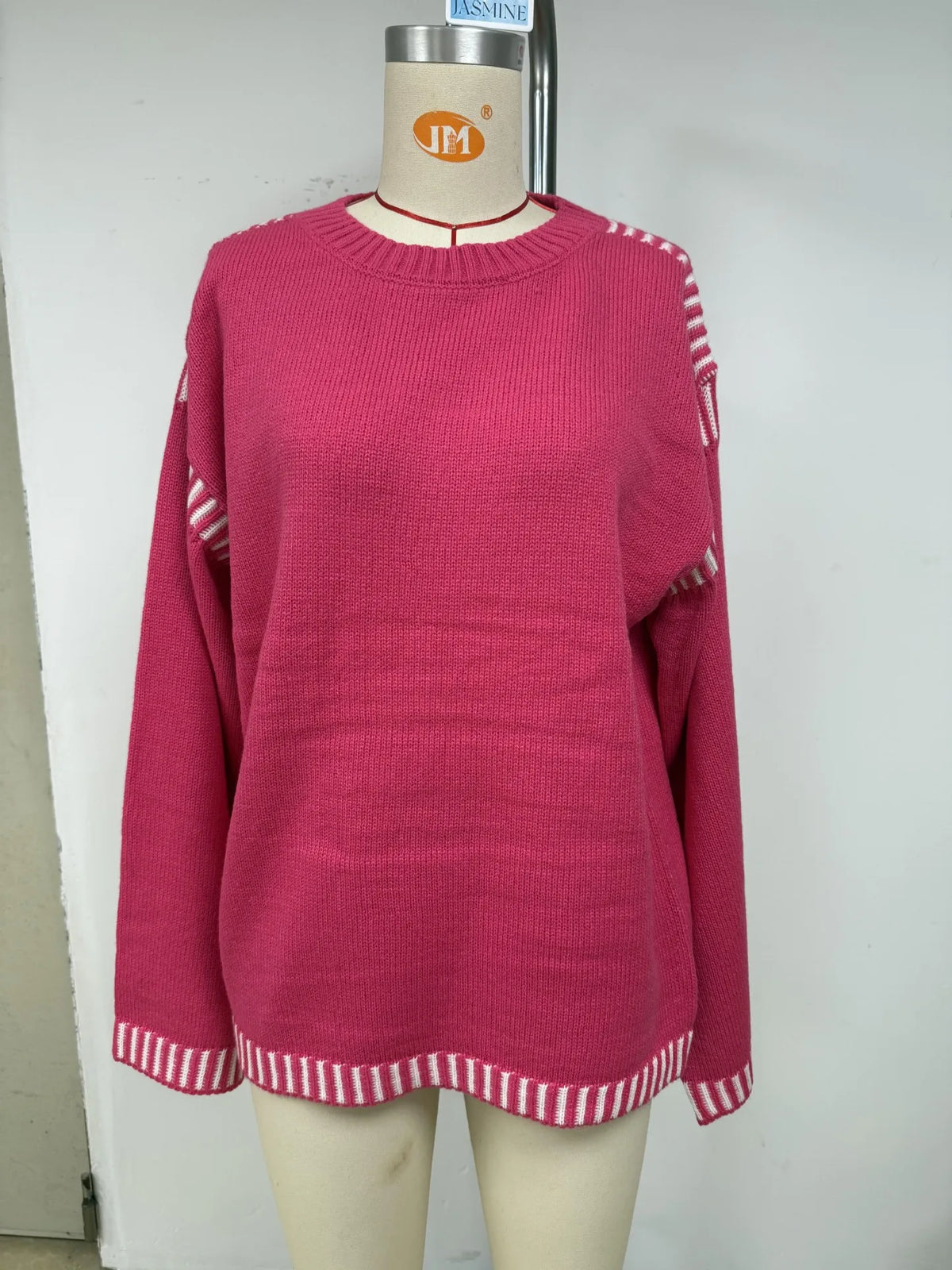 Strickwaren Damen Kleidung Sueter Roupas Femininas Damen Winter Strickpullover Rundhalsausschnitt Lose Lange Ärmel Herbst Mode 2025