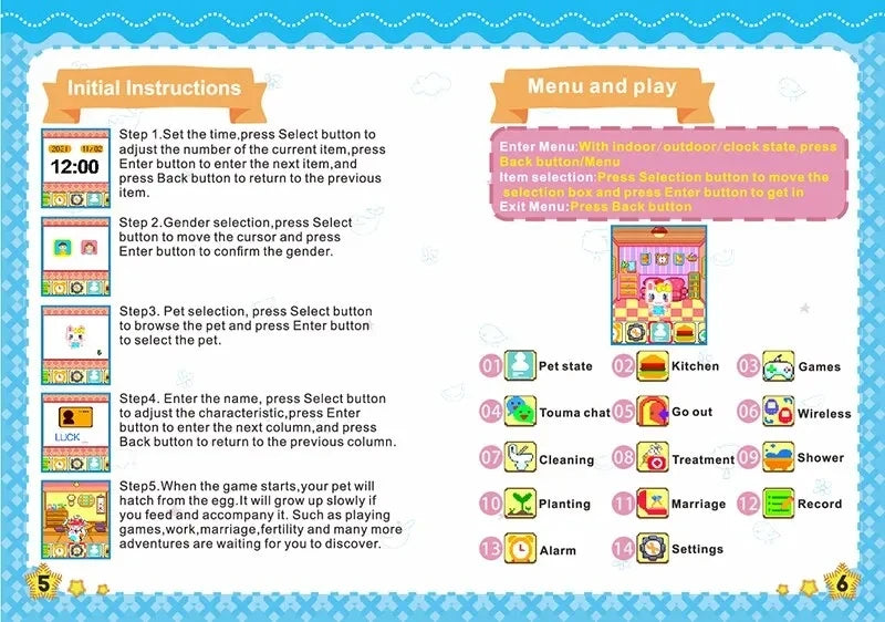 Tamagotchi Elektronisches virtuelles Haustier mit Farbbildschirm, Spieltasche, interaktives virtuelles Haustier, Dating-Spielmaschine, Kinderspiel, Spielzeug, Mädchen