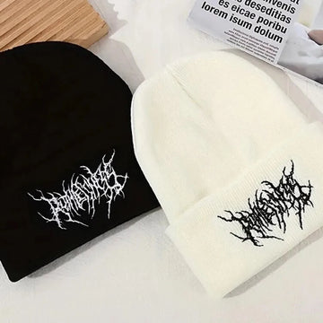 Warme Wintermützen für Damen und Herren, Gothic Street Punk Strickmützen, 100% Acryl, Modische Wärmende Skullies Beanies.