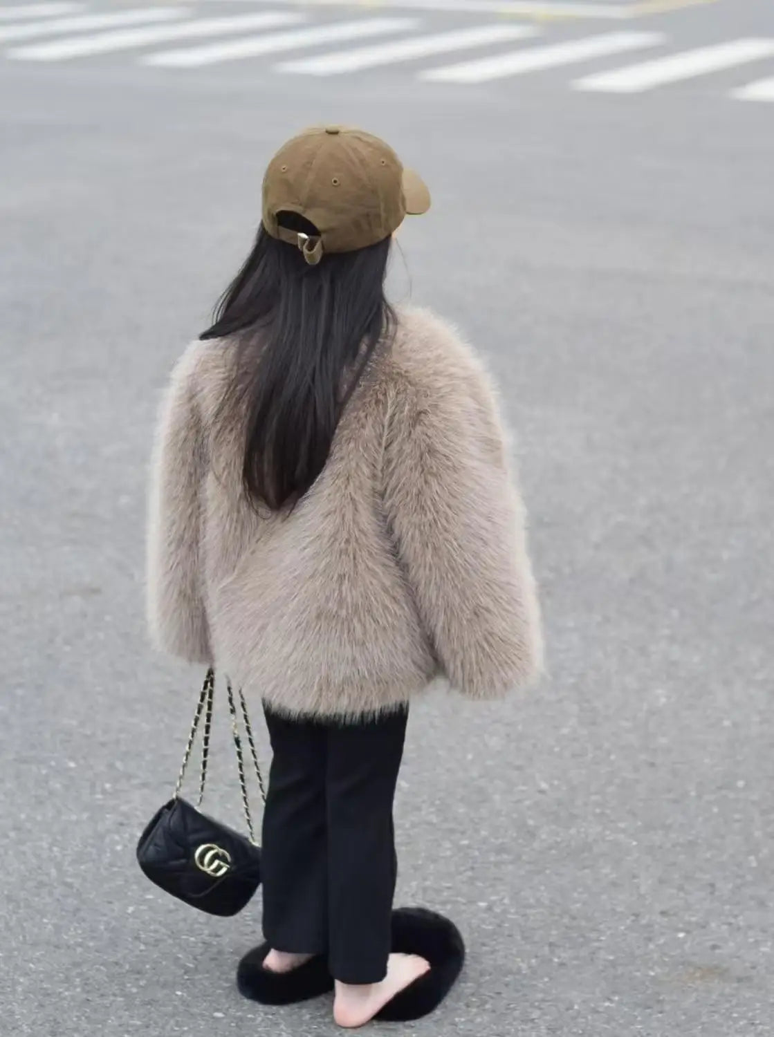 Gefälschte Pelz Mädchen Jacke Herbst Winter Neue Einfarbig Dicke Warm Halten Einreiher Mantel Für 3-10 Jahre mädchen Mode Oberbekleidung