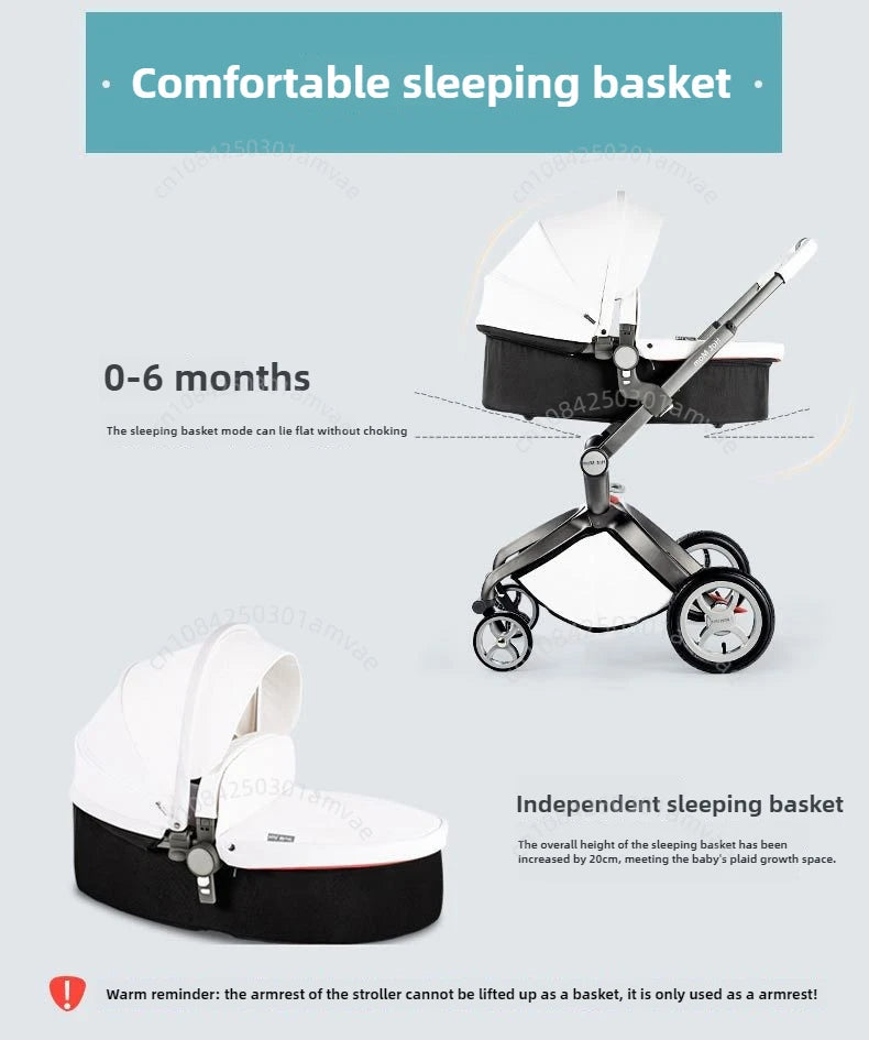 Hotmom-Kinderwagen Hohe Landschaft kann sitzen und liegen. Zusammenklappbarer, leichter britischer Zwei-Wege-Kinderwagen. Anpassung an 0–4 Jahre alt