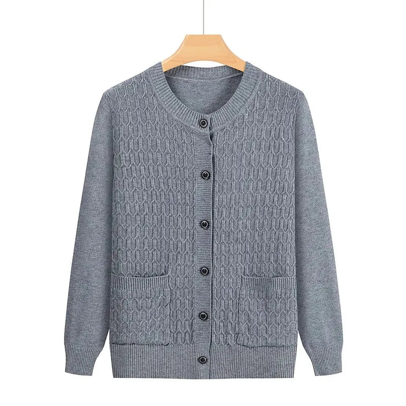 Mode Oma Gestrickte Strickjacke Herbst Winter Neue frauen Pullover Top Mittleren Alters Mutter Strickwaren Mantelatorioди Ljamentos자