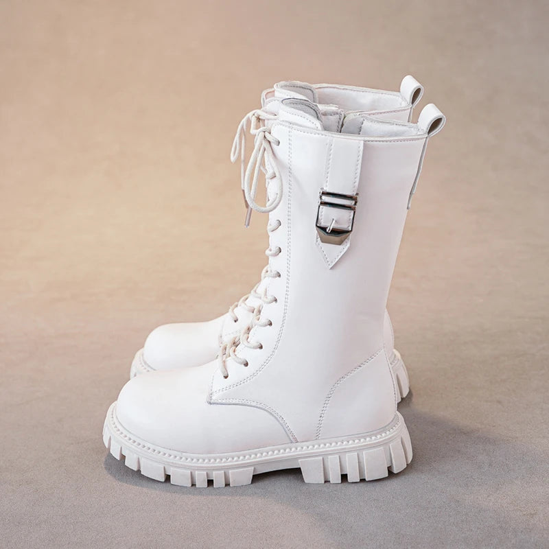 Elegante Zipper Baby Mädchen Lässige Mode Stiefel Herbst/winter Runde Kappe Warme Dicke Sohle Spitze Bequeme kinder Zwischensohle stiefel