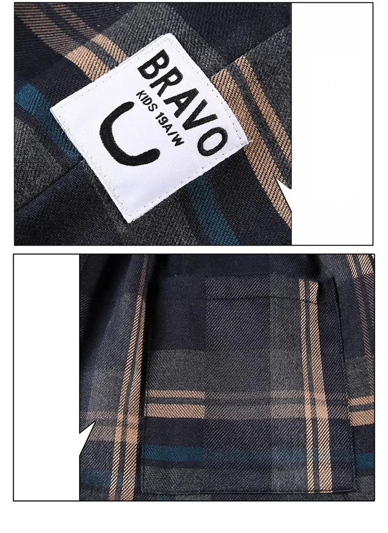 Jungen Dicke Plaid Hosen Frühling Herbst Mädchen Plus Samt Warme Kordelzug Kinder Trend Hosen Mode Teen Sport Casual Hosen 4-12Y