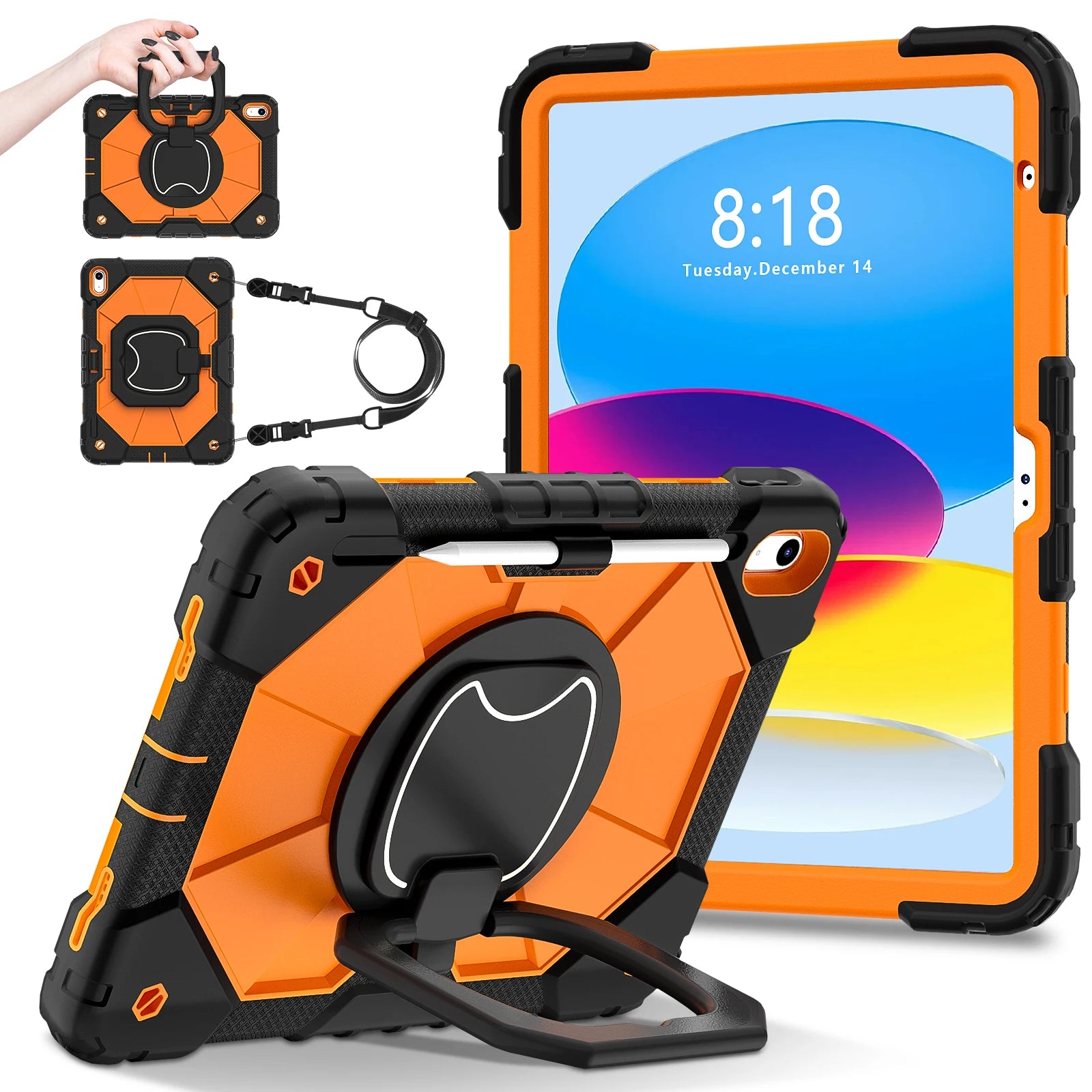 Robuste Armor-Kinderhülle für iPad 10. Generation Air 5 4 10.9 Air 11 2025 13 2024 10.2 8. 9. Generation 9.7 Tablet-Ständer Stoßfeste Schutzhülle