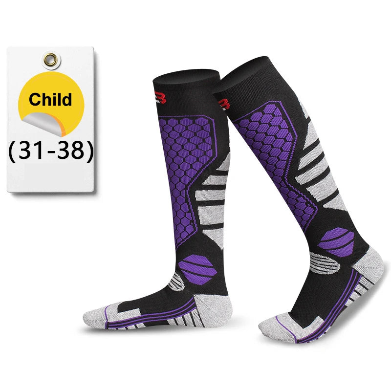 GTUBIKE 1 Paar warme Winter-Skistrümpfe, verdickende Wandersocken für Damen und Herren, Anti-Kälte-Skifahren, Outdoor-Sportstrümpfe, Schnee