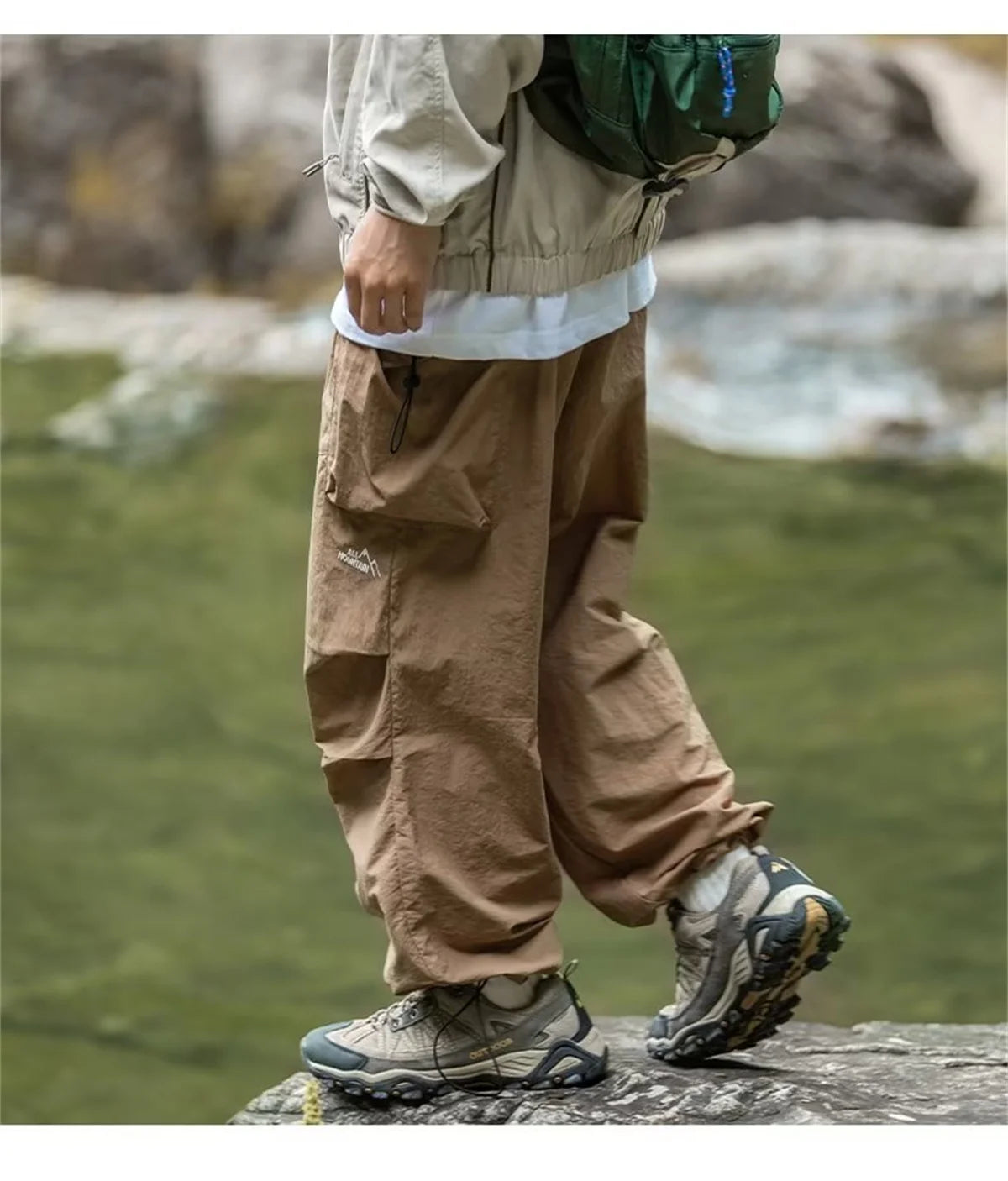 Herren Frühling und Herbst neue wasserdichte Hip Hop Bergsteiger hose lässige Harajuku Arbeits hose schwarze Cargo Outwear Hose