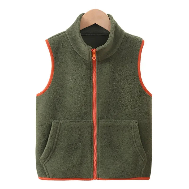Kinder Polar Fleece Westen Herbst Winter dicke warme Teen Jungen Mädchen Tops Oberbekleidung lässig All-Match Kinder Westen 4-18 Jahre
