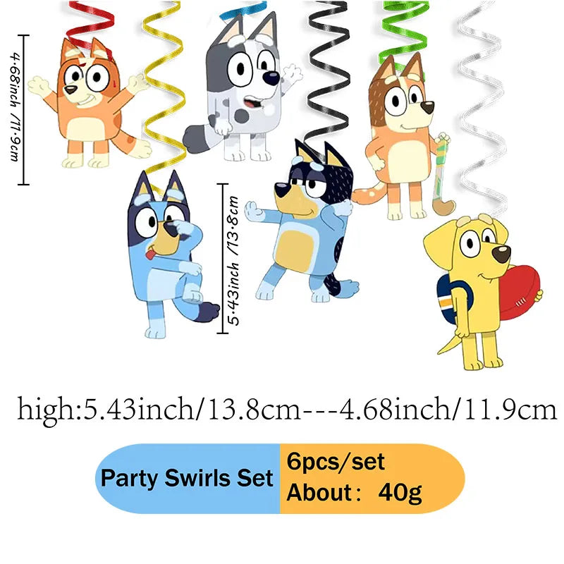 Bluey & Bingo Spiral Party Decorations